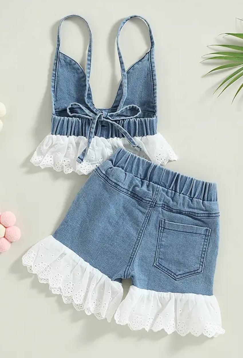 Coordinato baby Denim Lace