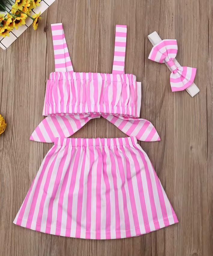 Coordinato baby Lines Pink