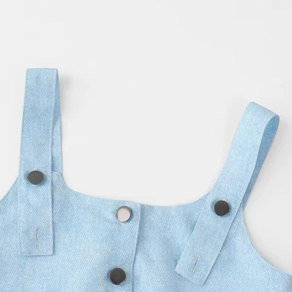Salopette Shorts Denim Bambina