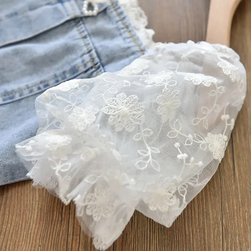 Abito Denim & Pizzo baby