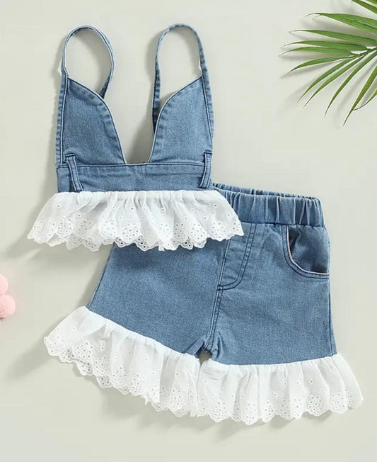 Coordinato baby Denim Lace