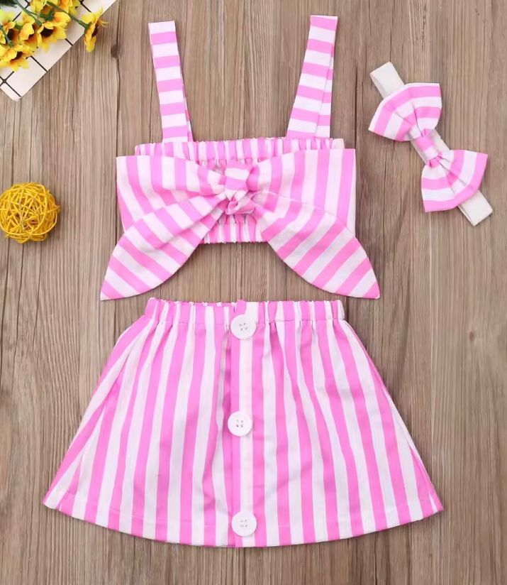 Coordinato baby Lines Pink