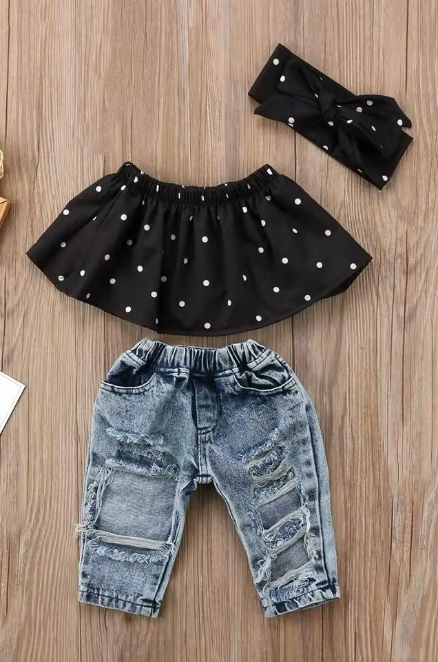 CordSet Baby Denim Pois