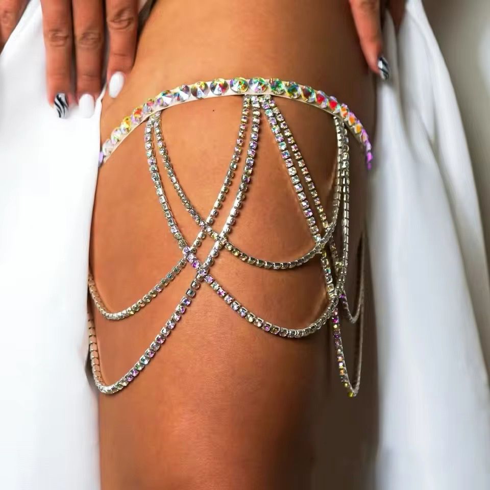 Gioiello bracciale per gambe total strass