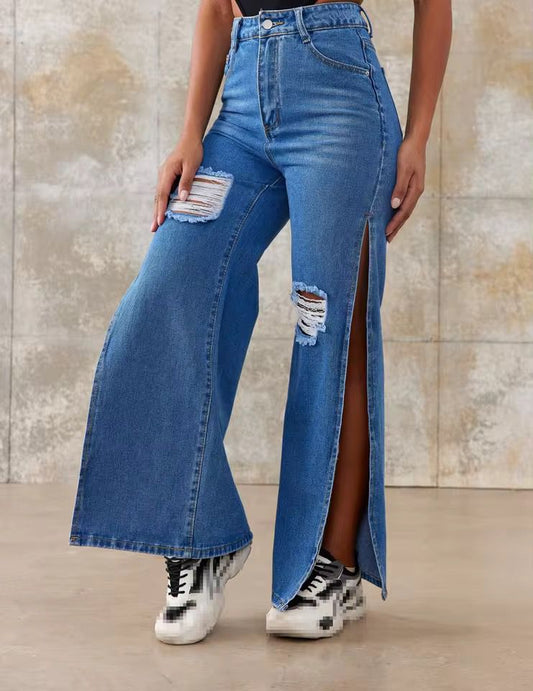 Jeans a Zampa Side Slit